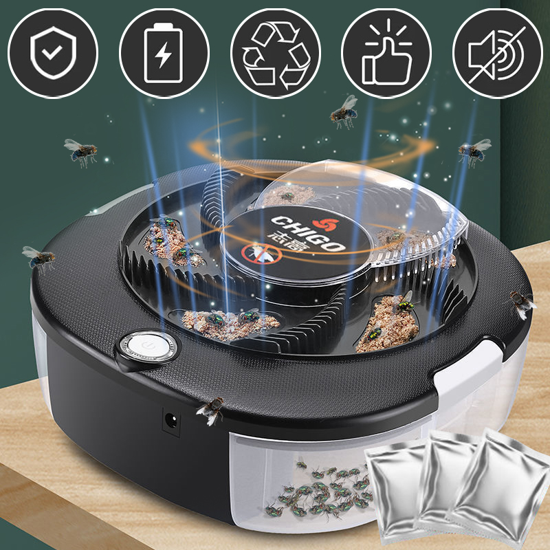 Kitchen Gadgets Electronic - Мухоловка перезаряжаемая/USB электрическая ловушка для мух